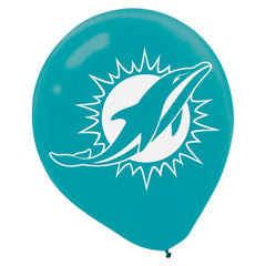 Miami Dolphins 12-inch Printed Latex Balloons, 6-ct - Pack of 2