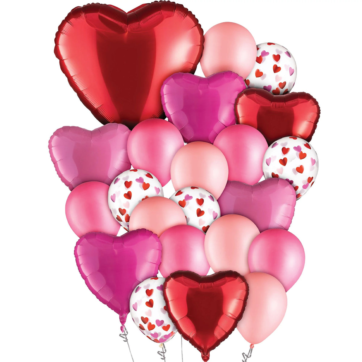 Valentine's Day Heart Balloon Bouquet Set - Pack of 3