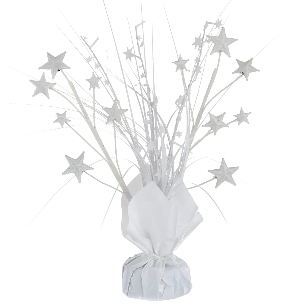 White Foil Spray Decorations, 12-in - Pack of 12