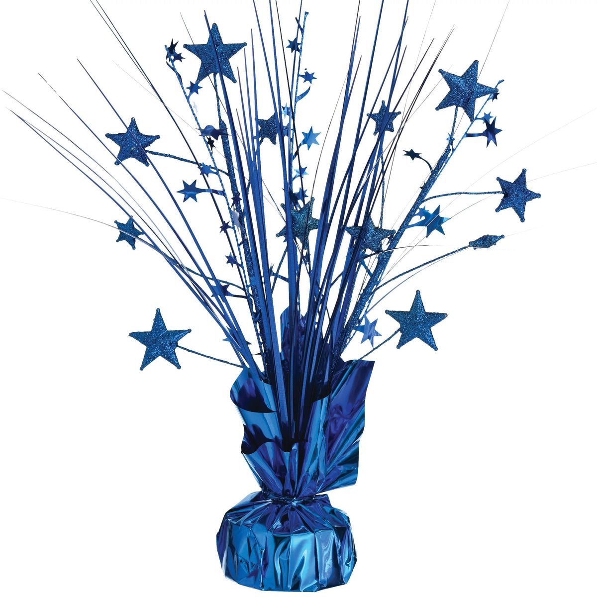 Blue Foil Spray Decorations, 12-in - Pack of 2