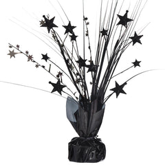 12-Inch Black Foil Star Spray Centerpiece - Pack of 2