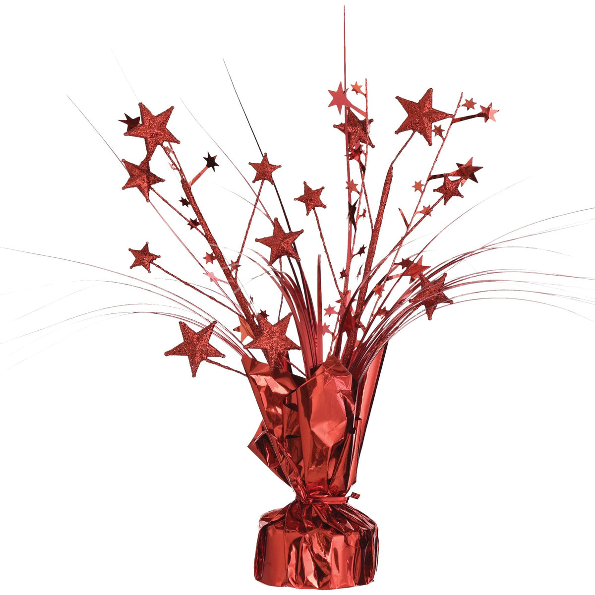 Stunning Red Metallic Foil Spray Centerpiece - 12-Inch - Pack of 12