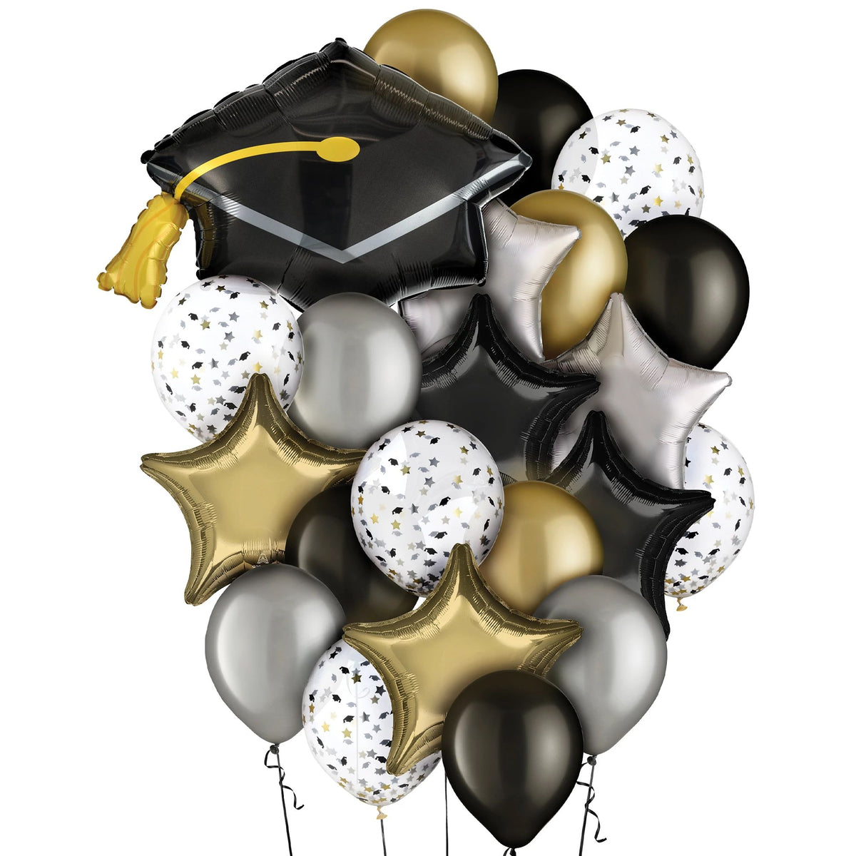 Graduation Celebration Balloon Bundle - Foil & Latex Mix - Case of 9