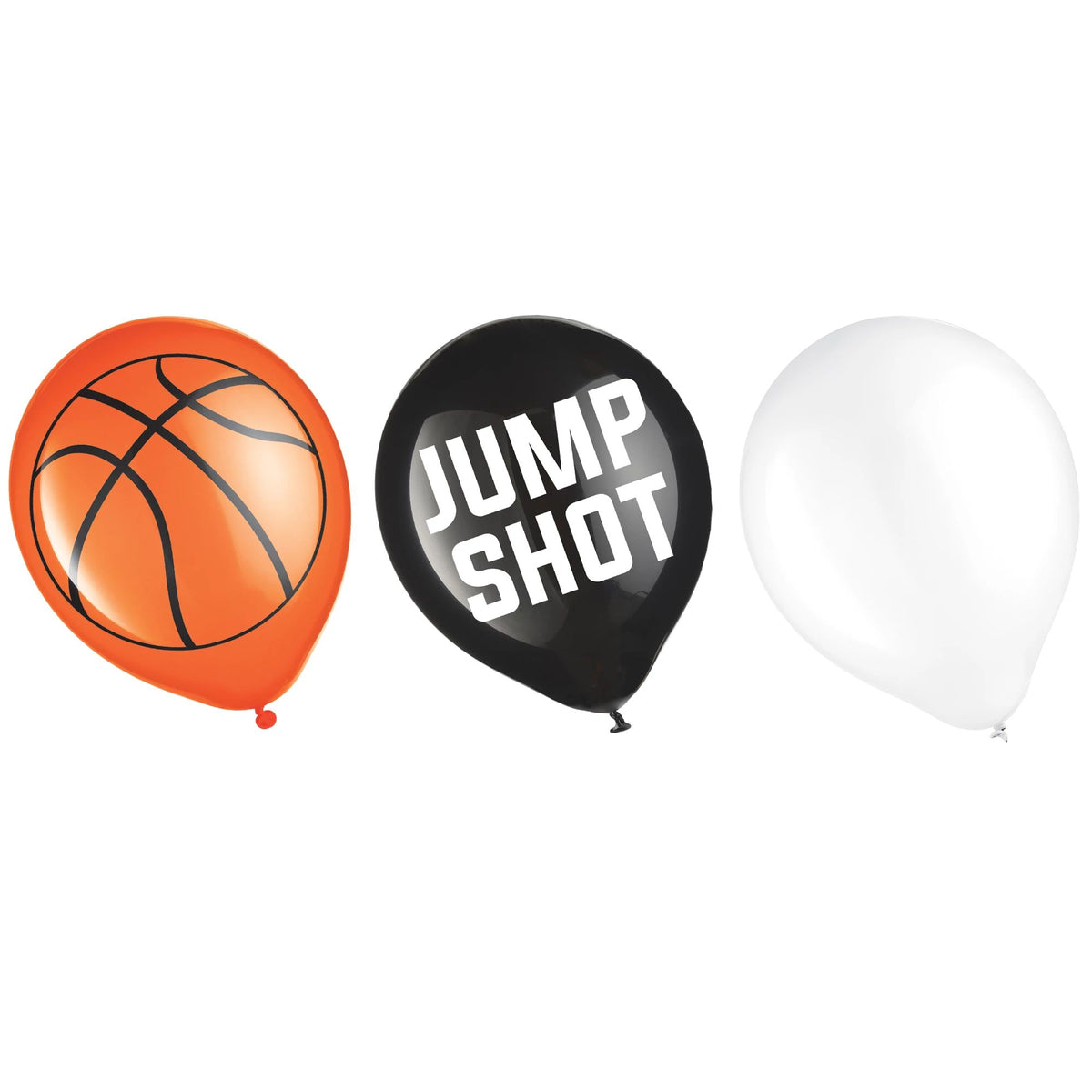 Basketball Fan Latex Balloons, Brown/Black/White, 12 inch, 6-ct - Case of 72