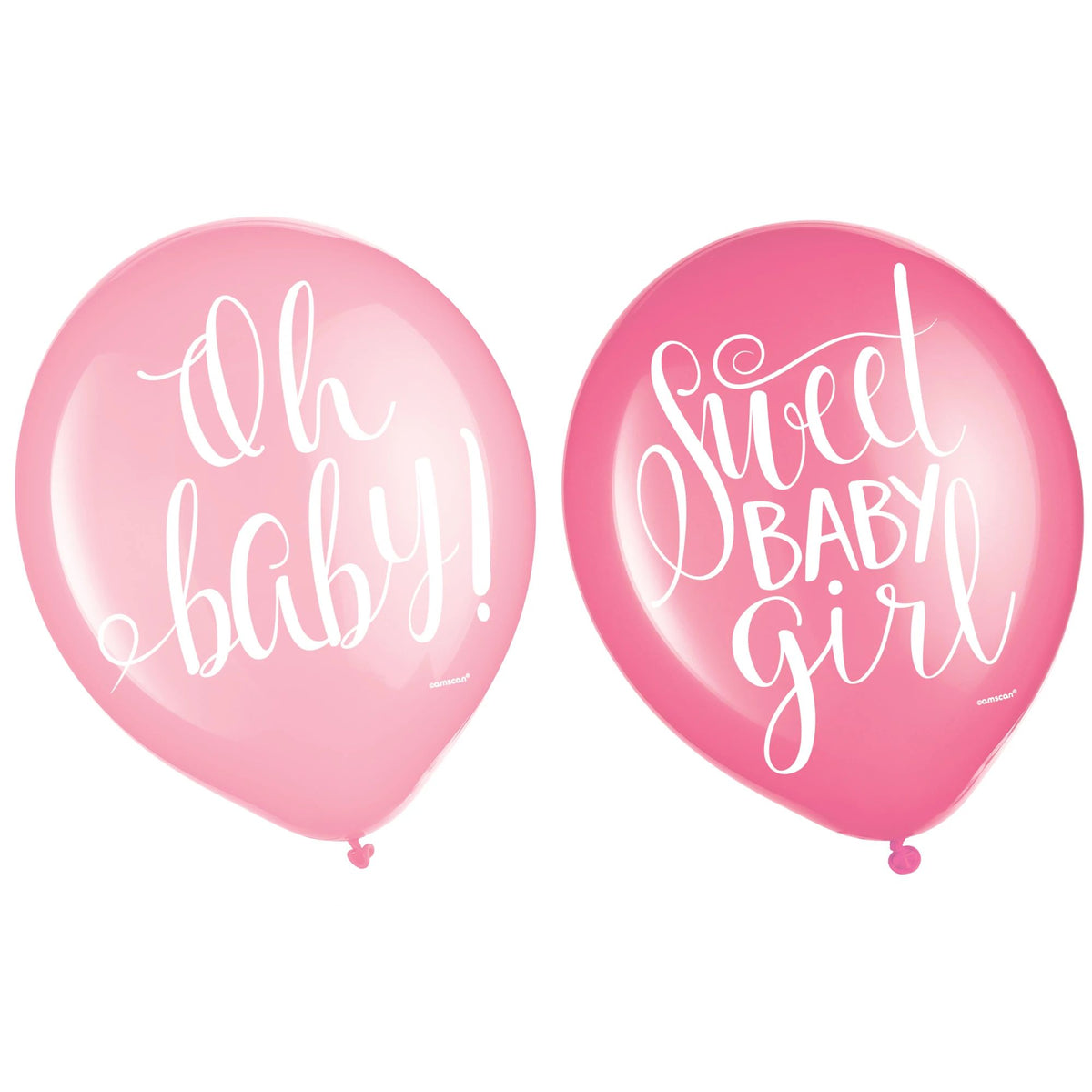Floral Baby Sweey Baby Girl Round Latex Balloons, Pink, 12-in, 15-ct - Pack of 12