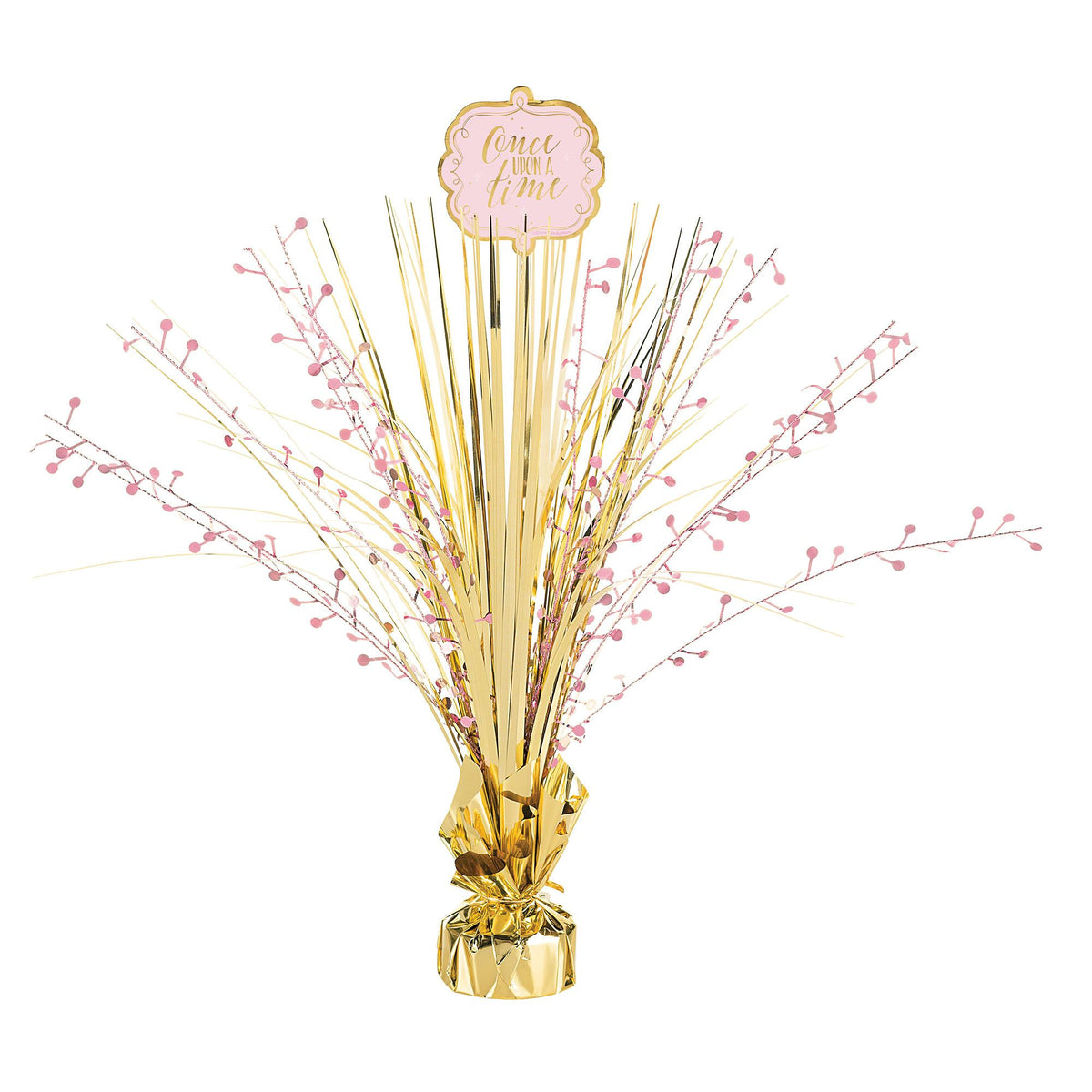 Disney Princess Once Upon A Time Tinsel Spray Centerpiece, Pink/Gold, 18-inch - Pack of 6