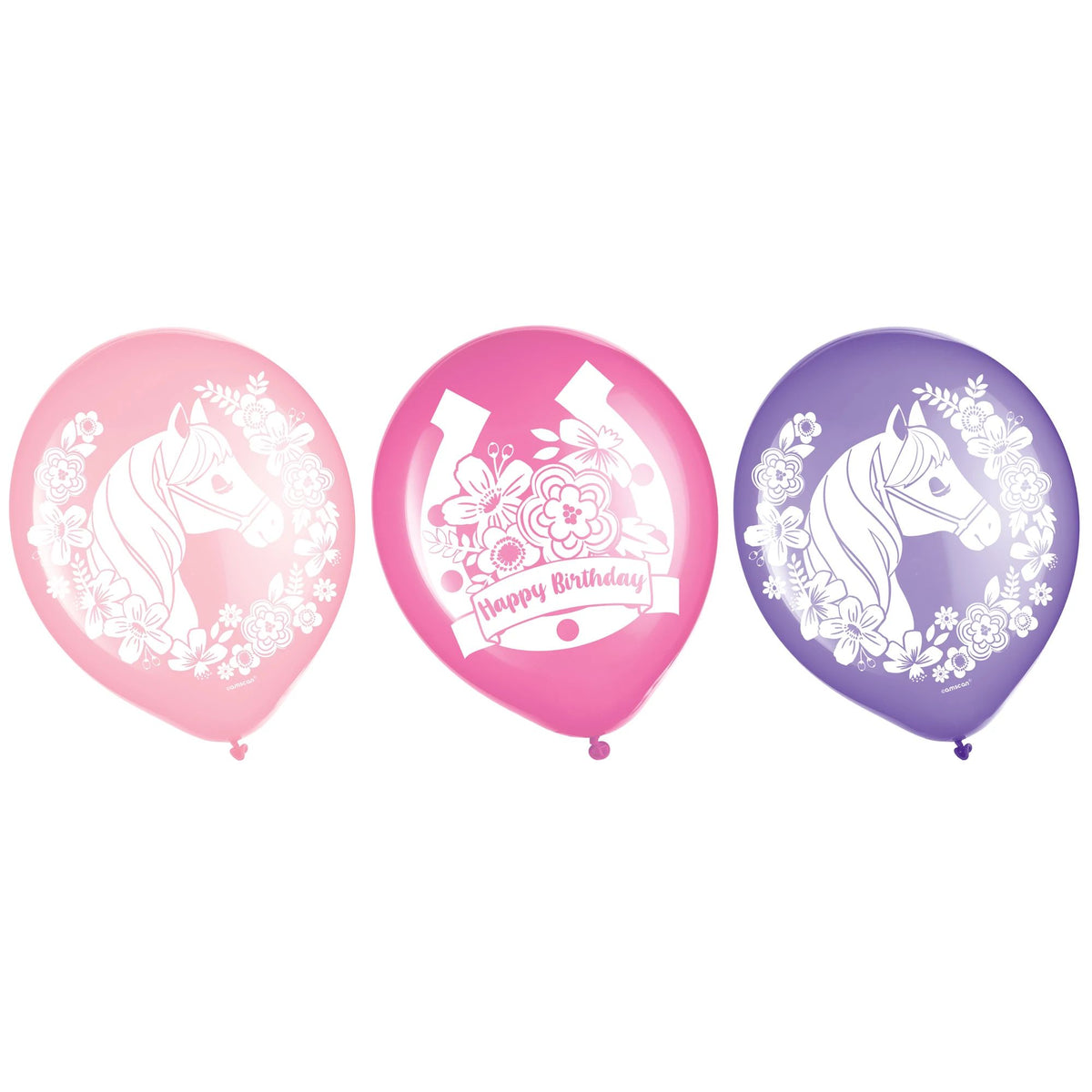 Saddle Up Latex Balloons, Pink/Purple, 12-inch, 6-ct - Pack of 12