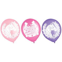 Saddle Up Latex Balloons, Pink/Purple, 12-inch, 6-ct - Pack of 12