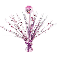 Disney Minnie Mouse Happy Birthday Metallic Spray, Pink, 9.5-inch - Case of 48