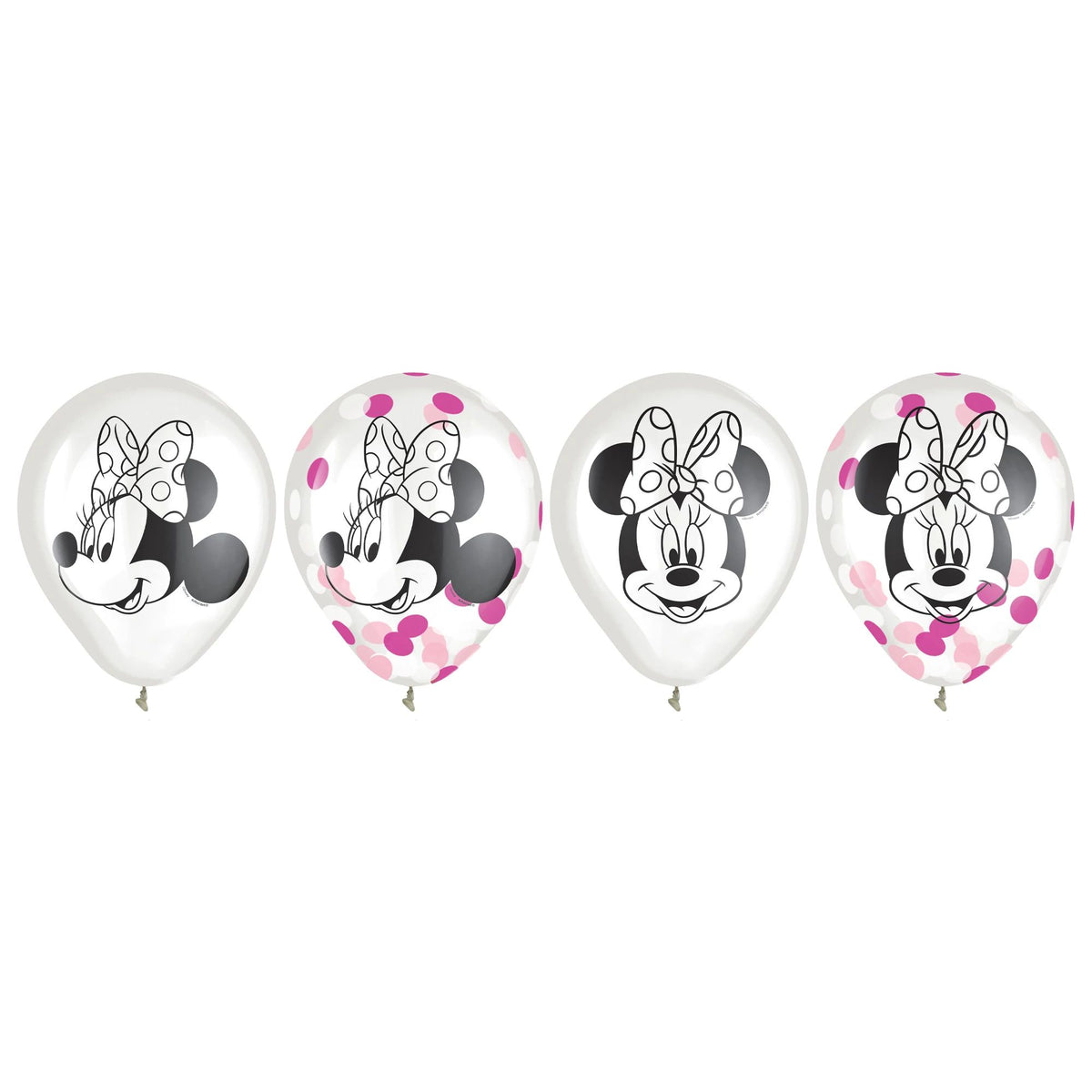 Disney Minnie Mouse Confetti Latex Balloons, 12-inch, 6-ct - Pack of 6