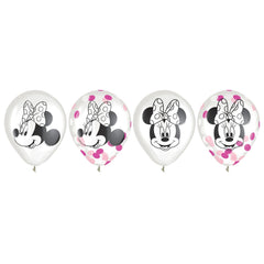 Disney Minnie Mouse Confetti Latex Balloons, 12-inch, 6-ct - Pack of 6