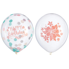 Free Spirit Confetti Latex Balloons - Baby's First Birthday, 6-ct - Pack of 6