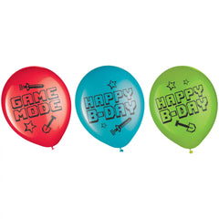Pixel Party Latex Birthday Balloons, 6-ct - Pack of 6