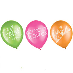 Glow Neon Balloons, 12-inch, 6-ct - Case of 72