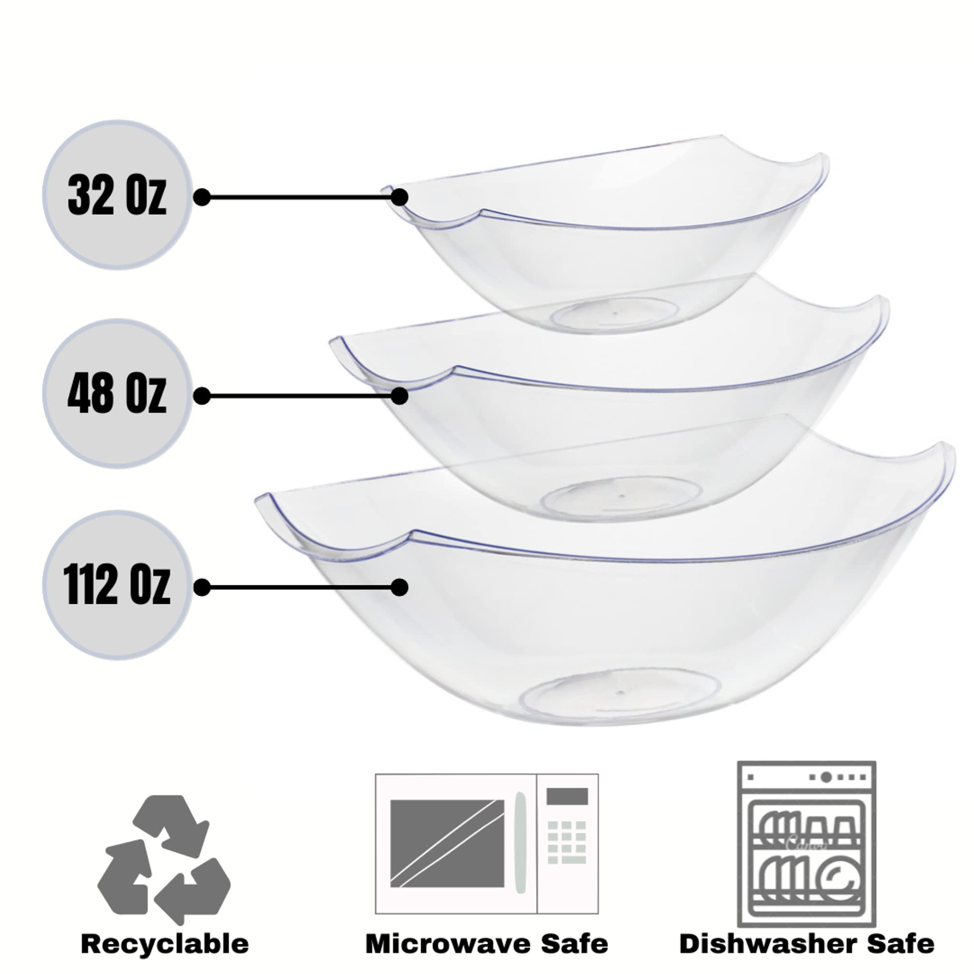 112 Oz. Clear Stadium Bowls | 4 Count