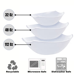 112 Oz. White Stadium Bowls | 4 Count