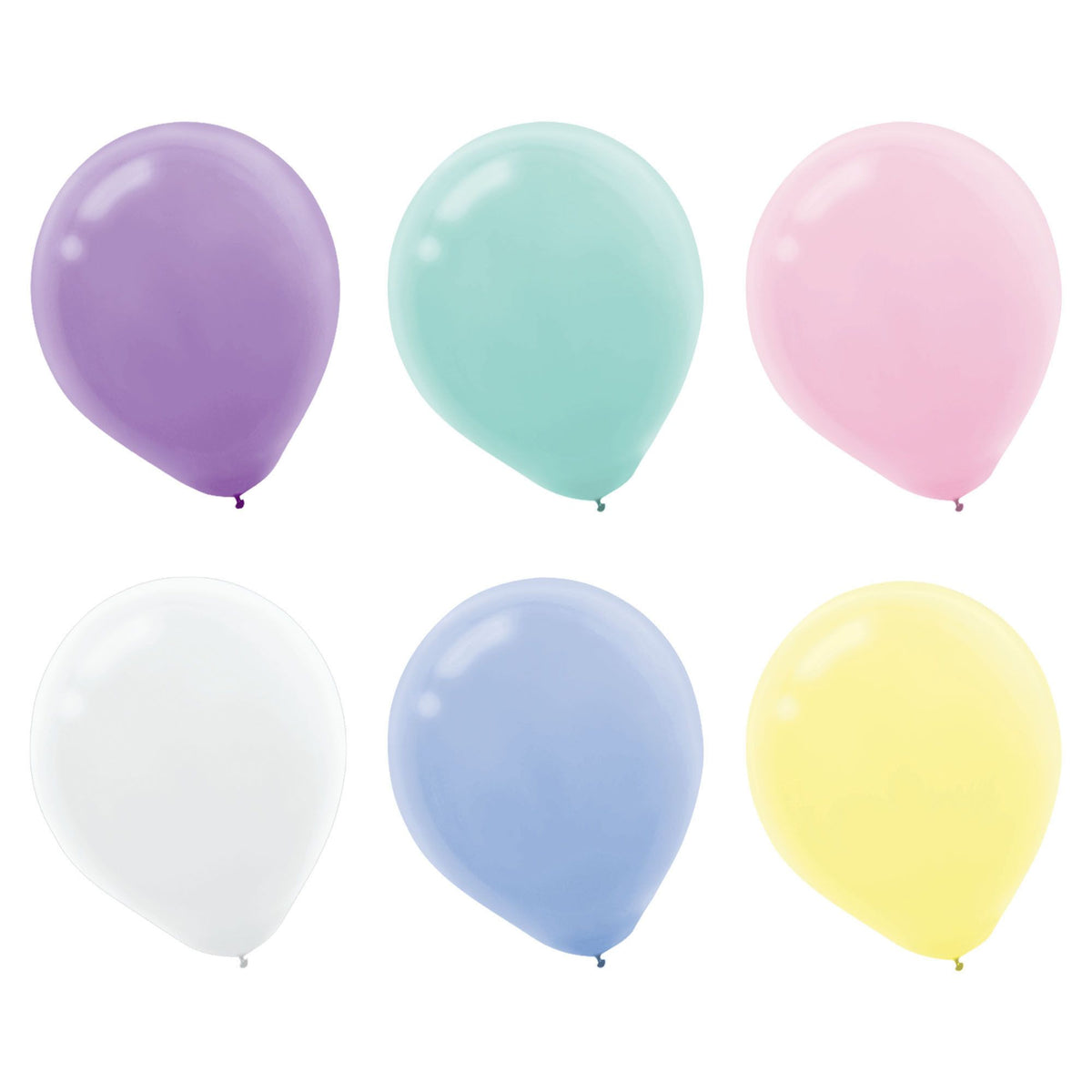 12-inch Pastel Assorted Latex Balloons - 15 Count - Pack of 4