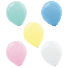 Pastel Round Latex Balloons, Assorted Colors, 5-inch, 50-ct - Case of 72