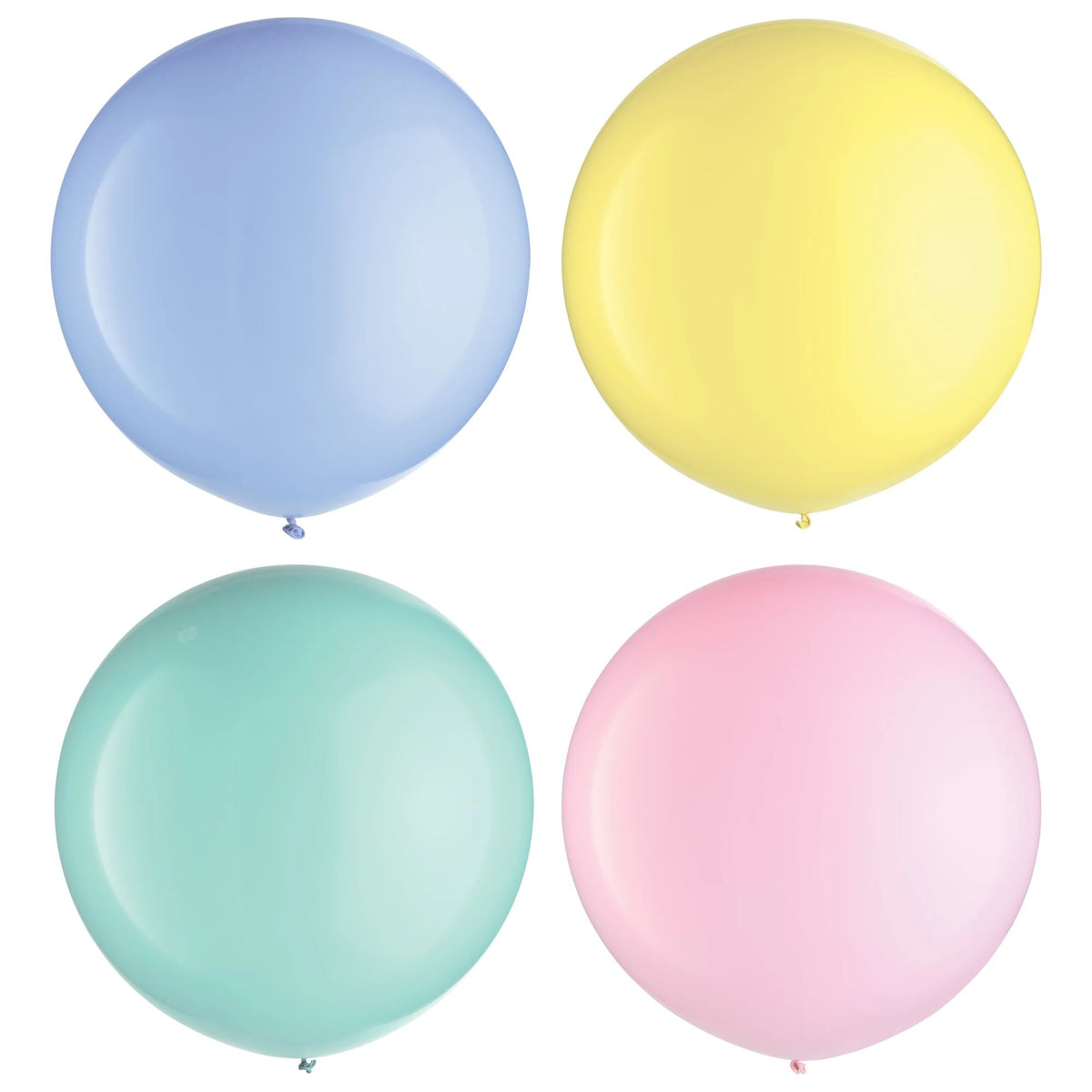 Pastel Assorted Latex Balloons, 24-inch, 4-ct - Case of 48