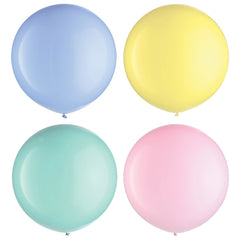 Pastel Assorted Latex Balloons, 24-inch, 4-ct - Pack of 4