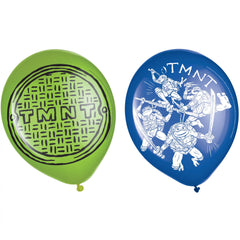 Teenage Mutant Ninja Turtles Latex Balloons, Green/Blue, 12-inch, 6-ct - Case of 72