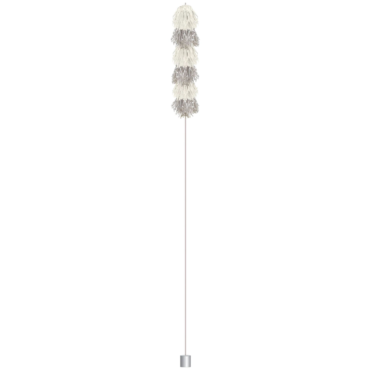 Tassel Fringe Balloon Weight Tail Accessory, Silver/White, 6-foot - Pack of 6