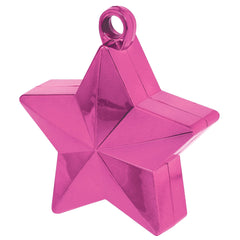 Star Shaped Balloon Weight, Bright Pink, 4.5 inch - Pack of 6