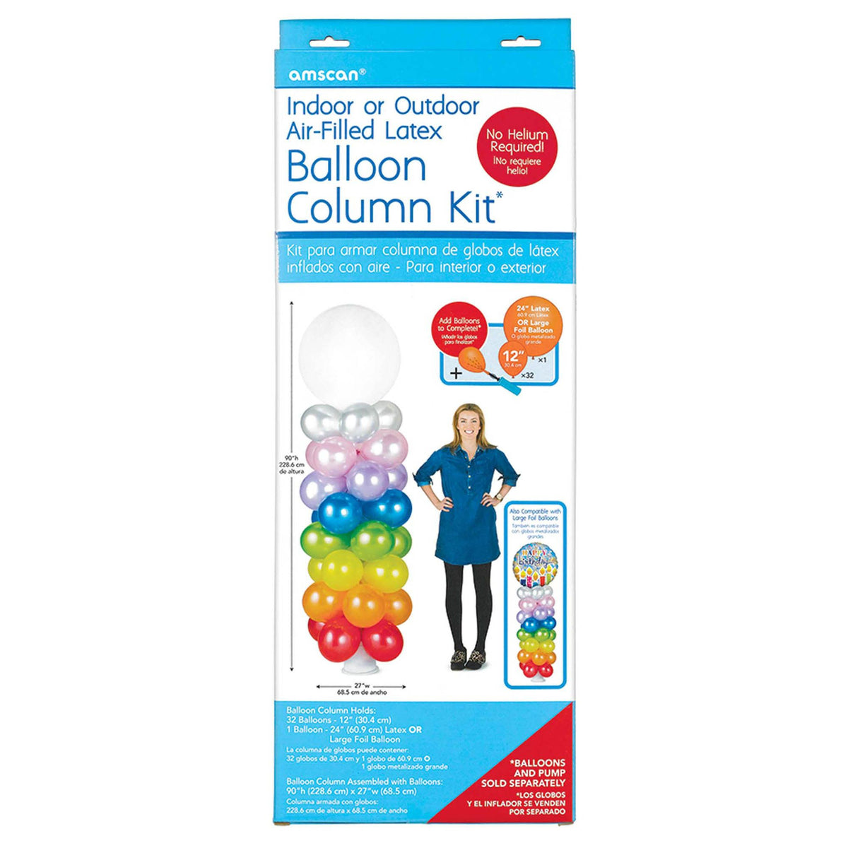 Balloon Column Kit Stand, Clear, 7.5-ft, 23-pk - Case of 6