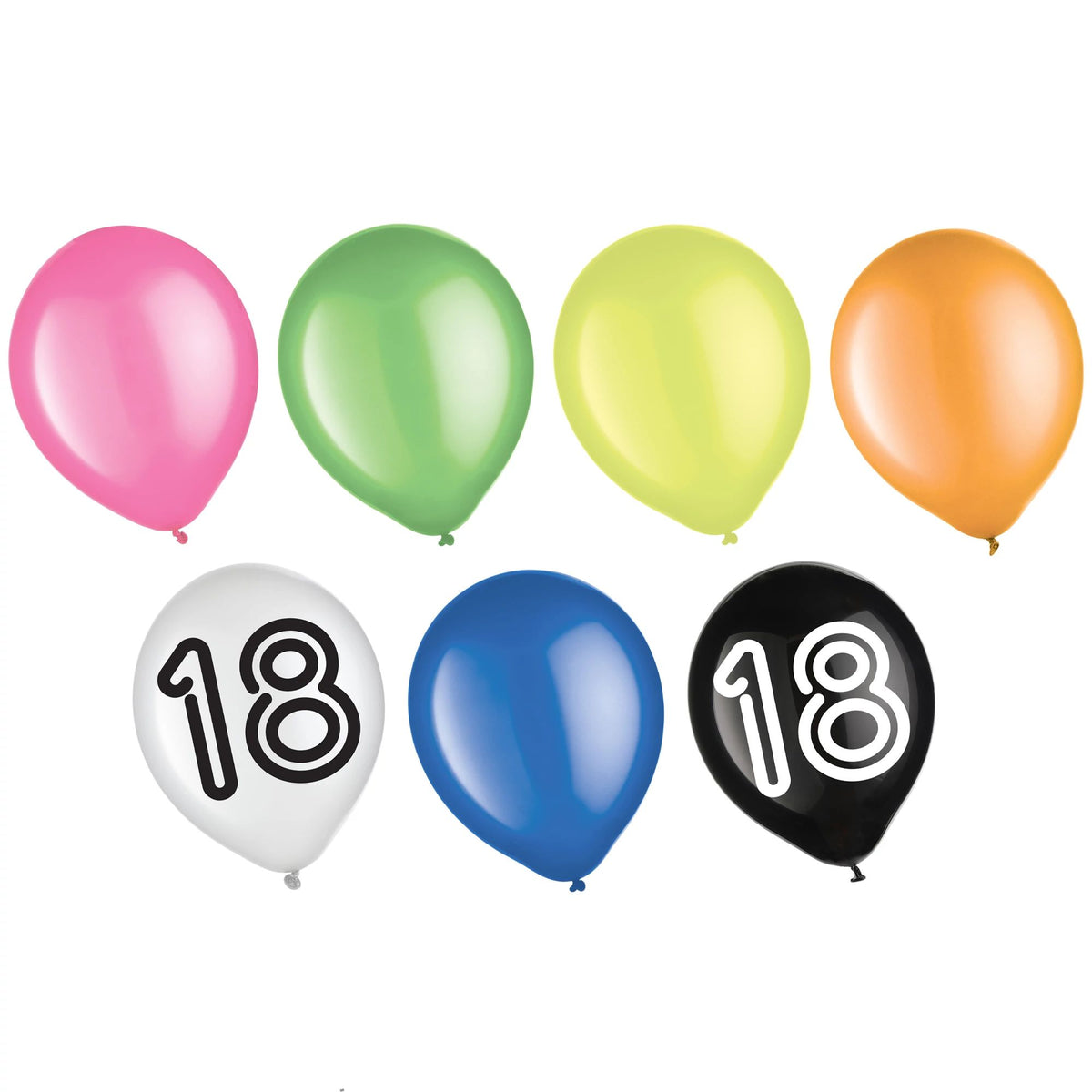 Vibrant Neon 18th Birthday Latex Balloons, 15-ct - Pack of 2