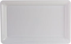 Rectangle Plastic Reusable Serving Platter, White, 18-in - Pack of 3