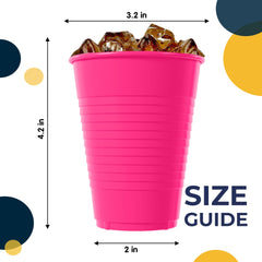 12 Oz. Cerise Plastic Cups | 100 Count