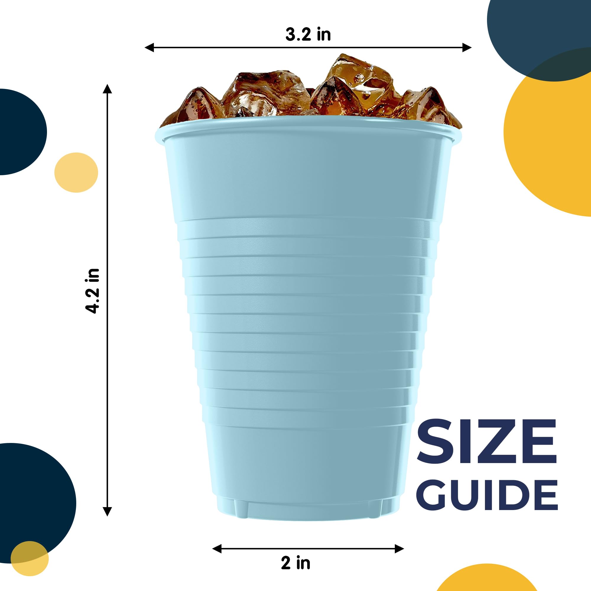 12 Oz. | Light Blue Plastic Cups | 600 Count