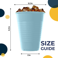 12 Oz. Light Blue Plastic Cups | 100 Count