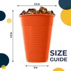 12 Oz. | Orange Plastic Cups | 600 Count