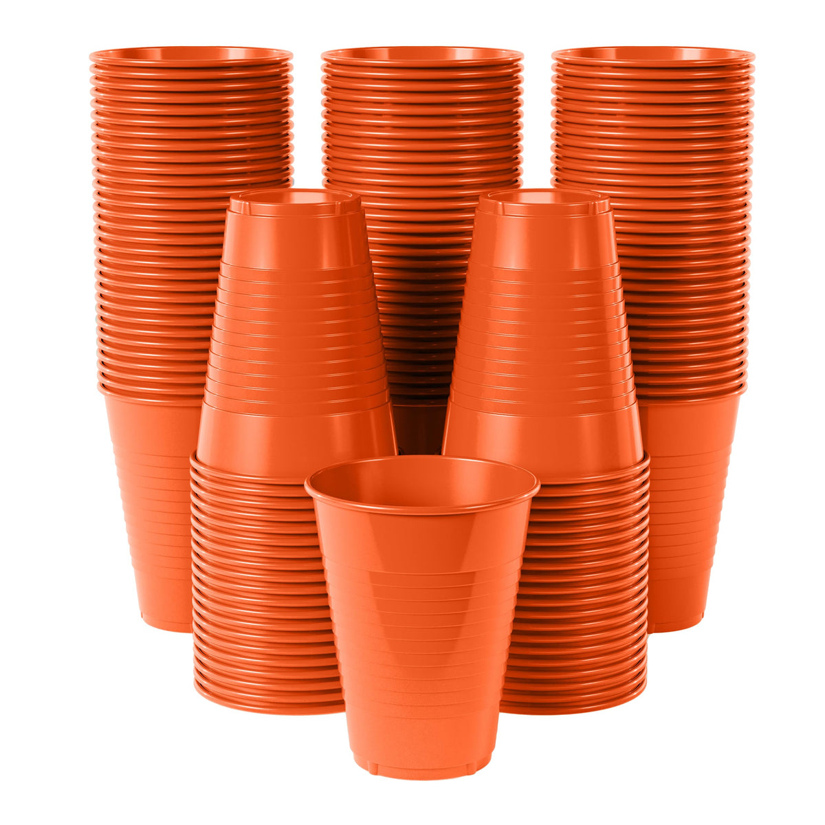 12 Oz. | Orange Plastic Cups | 600 Count