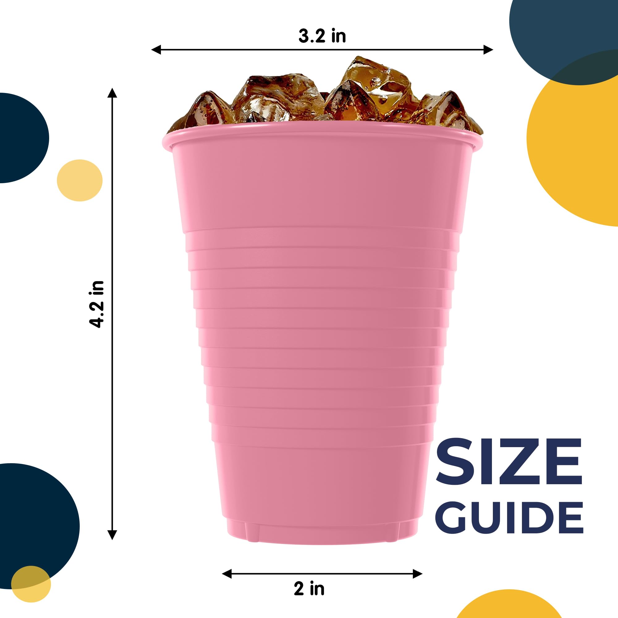 12 Oz. | Pink Plastic Cups | 600 Count