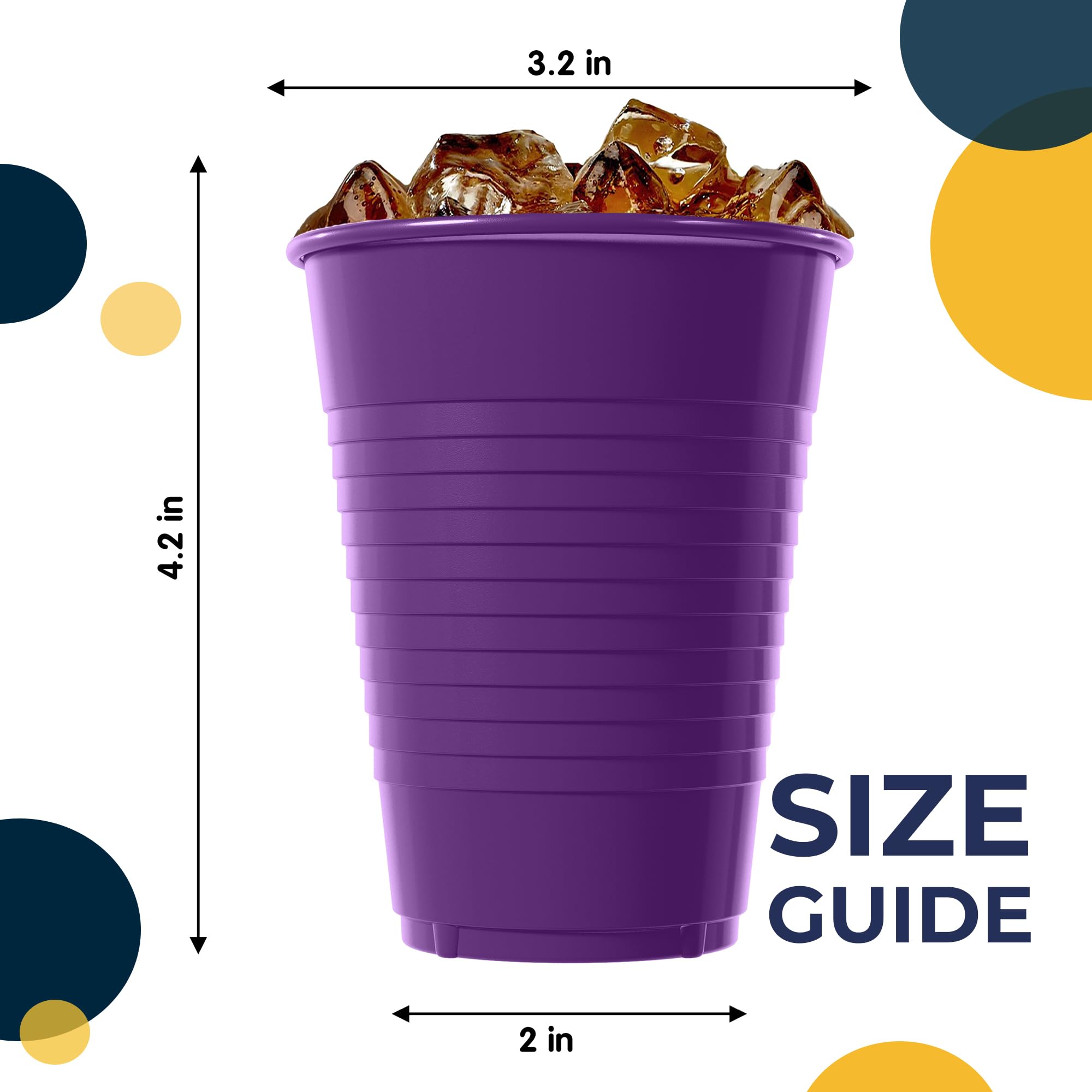 12 Oz. | Purple Plastic Cups | 600 Count