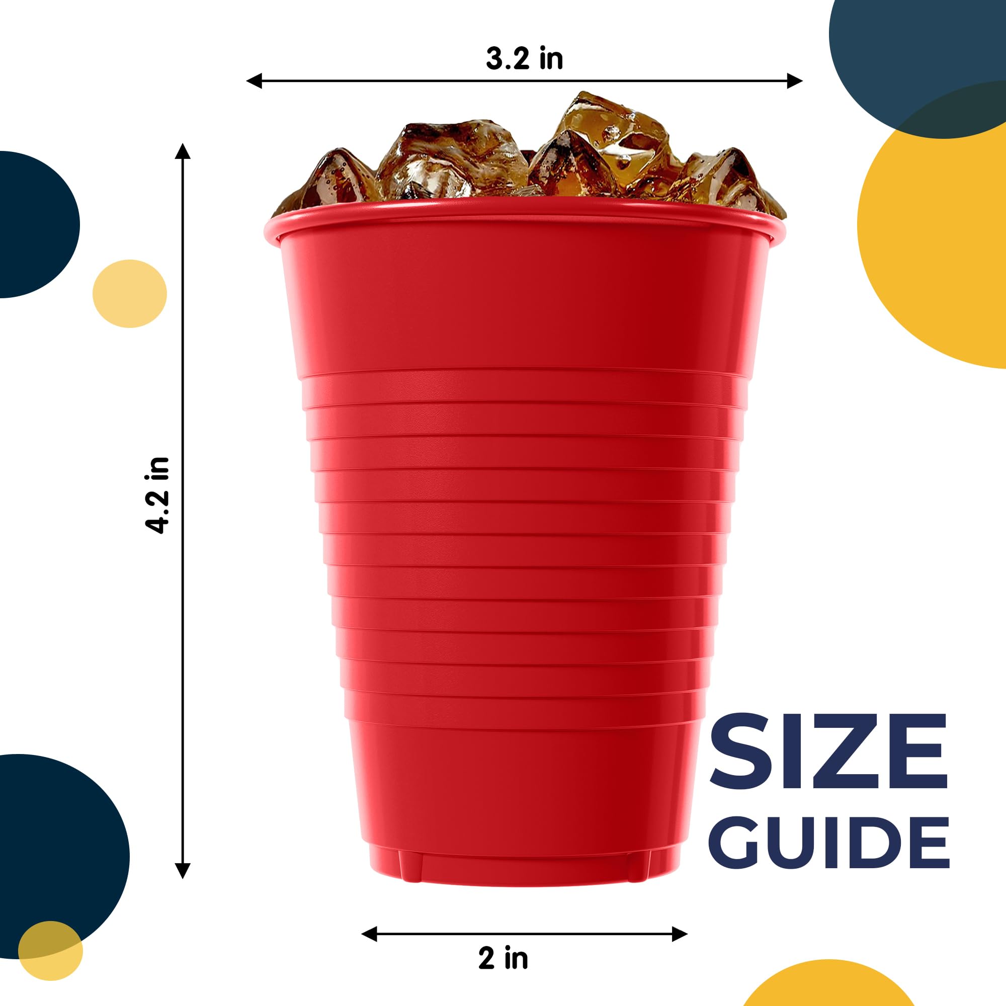 12 Oz. Red Plastic Cups | 100 Count