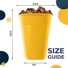 12 Oz. | Yellow Plastic Cups | 600 Count