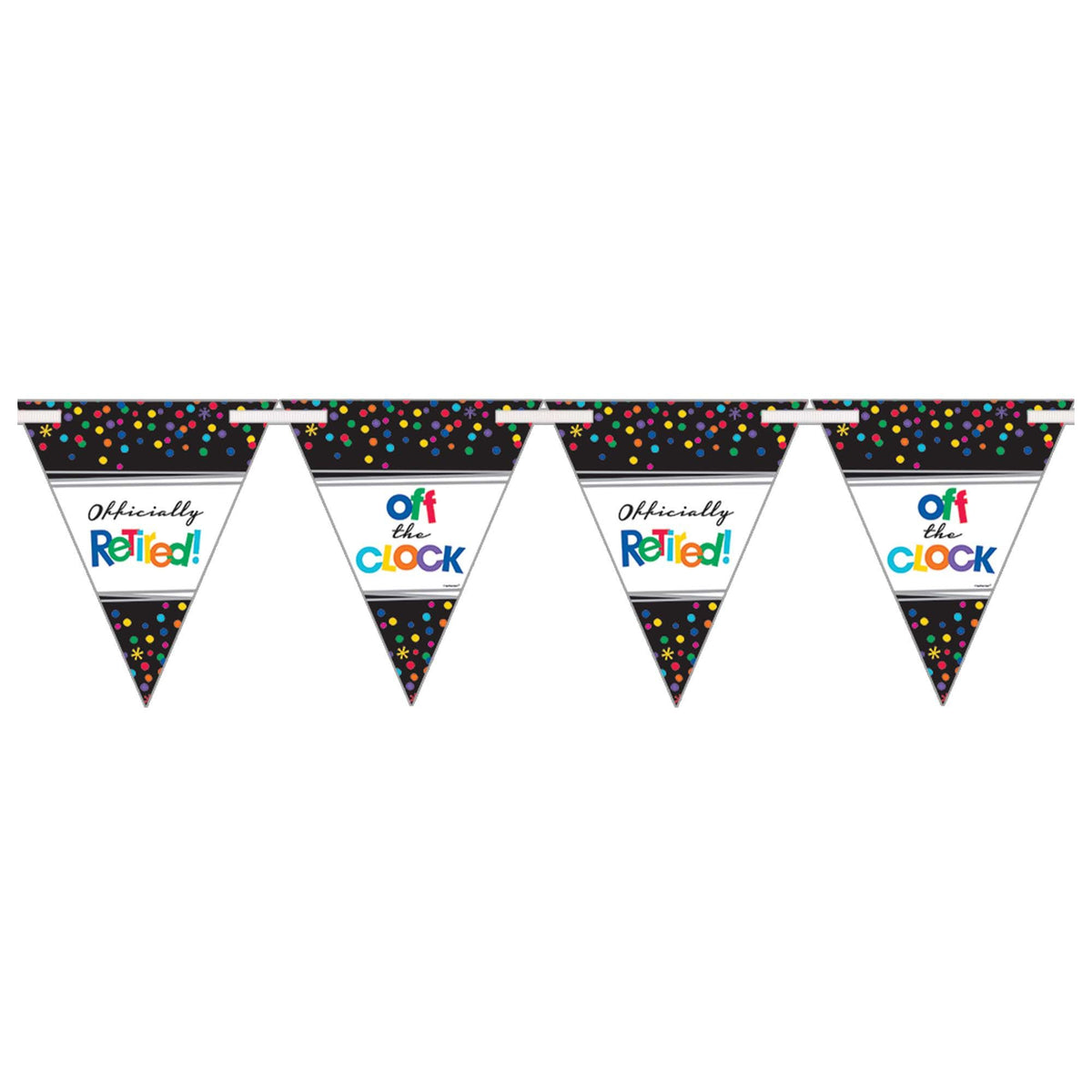 "Off The Clock" Pennant Banner, Multi-Colored, 15-foot - Case of 72