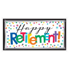 Happy Retirement Garland Banner, Multi-Colored, 65-inch - Pack of 3