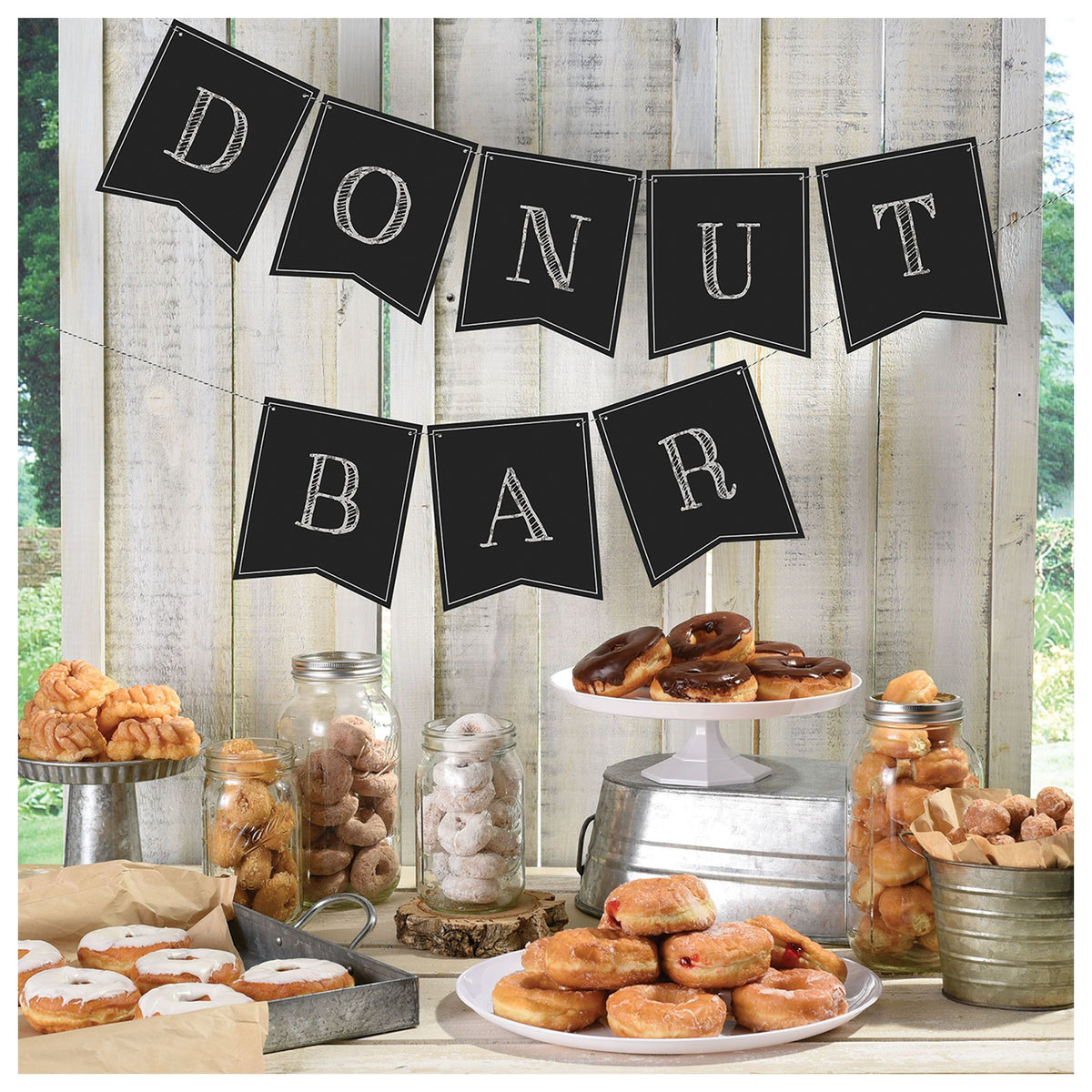 Chalkboard Pennant Banner, Black, 15-foot, 24-ct - Case of 72