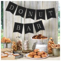 Chalkboard Pennant Banner, Black, 15-foot, 24-ct - Case of 72