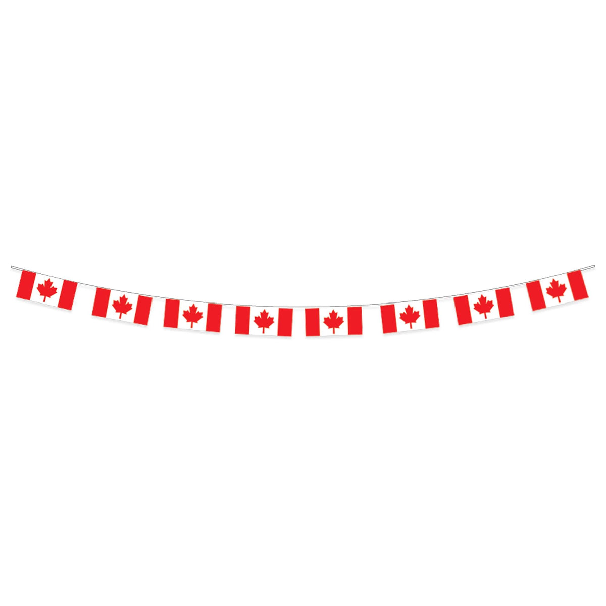 Canada Day Flag Banner, 12-inch Garland, Red/White - Pack of 3