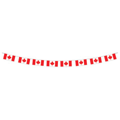 Canada Day Flag Banner, 12-inch Garland, Red/White - Pack of 3