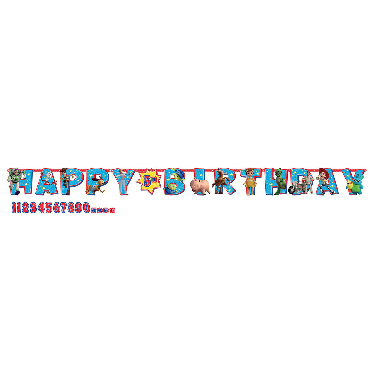 Disney Toy Story Customizable Birthday Banner, Red/Blue, 10-foot - Pack of 6
