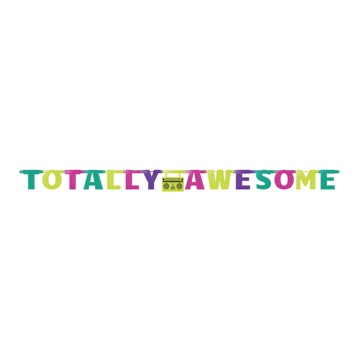 Awesome 80s "Totally Awesome" Garland Banner, Multi-Colored, 8.25-foot - Pack of 3