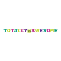 Awesome 80s "Totally Awesome" Garland Banner, Multi-Colored, 8.25-foot - Pack of 12