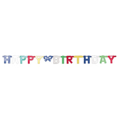 Colorful Happy Birthday Letter Banner - 7.3 Feet - Pack of 3