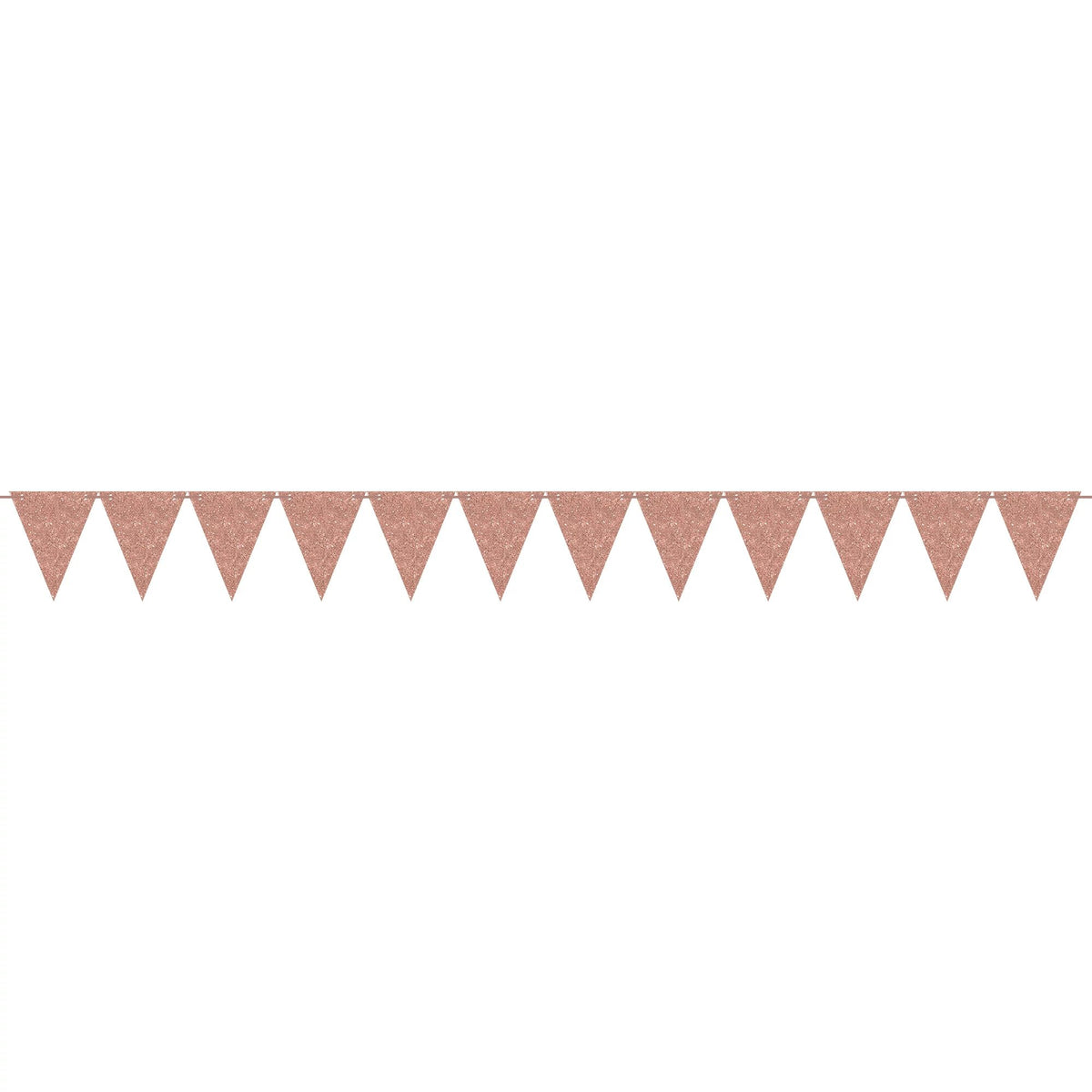 Rose Gold Mini Sparkle Paper Pennant Banner - Case of 72